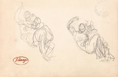 Due schizzi di madre e figlio